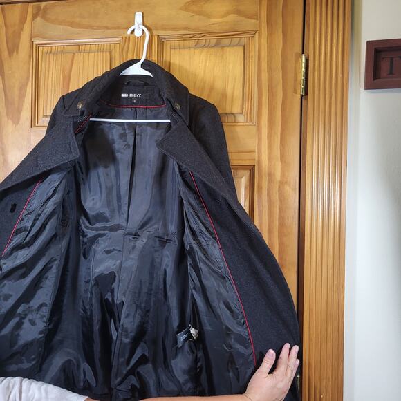 DKNY Double-Breasted Wool Petticoat - Heather Grey  Size 6 - Picture 6 of 7